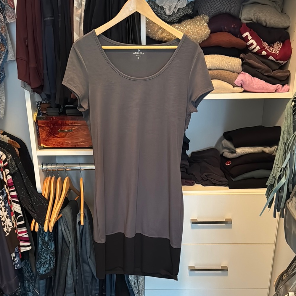 Athleta Gray and Black Mini Dress